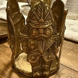 Brass  Nutcracker Candle Holder